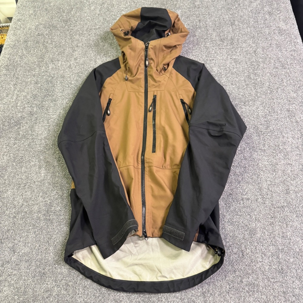 VTG On The Edge Full-zip Nylon Jacket Mens S Brown Outdoor Hiking Rain Coat